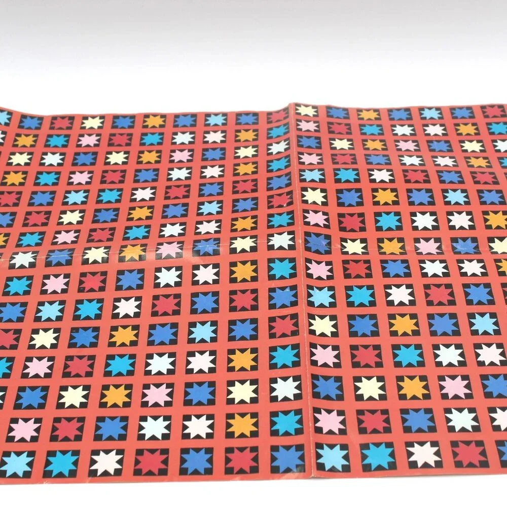 Vintage Colorful Star Shapes Party Gift Wrapping Paper One Sheet 18